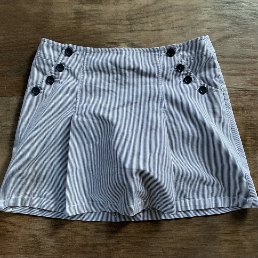 Jessica pin stripe button detail skort